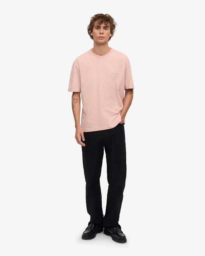 T-shirt oversize en coton bio – Rose délavé