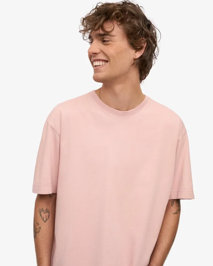 T-shirt oversize en coton bio – Rose délavé