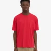 T-shirt oversize en coton bio - Rouge écarlate