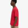 T-shirt oversize en coton bio - Rouge écarlate