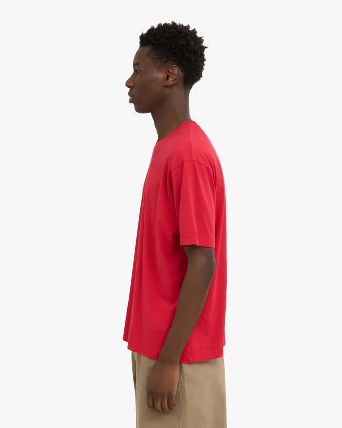 T-shirt oversize en coton bio - Rouge écarlate