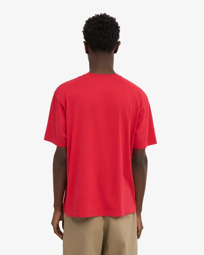 T-shirt oversize en coton bio - Rouge écarlate