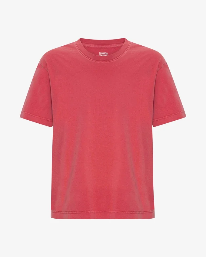 T-shirt oversize en coton bio - Rouge délavé