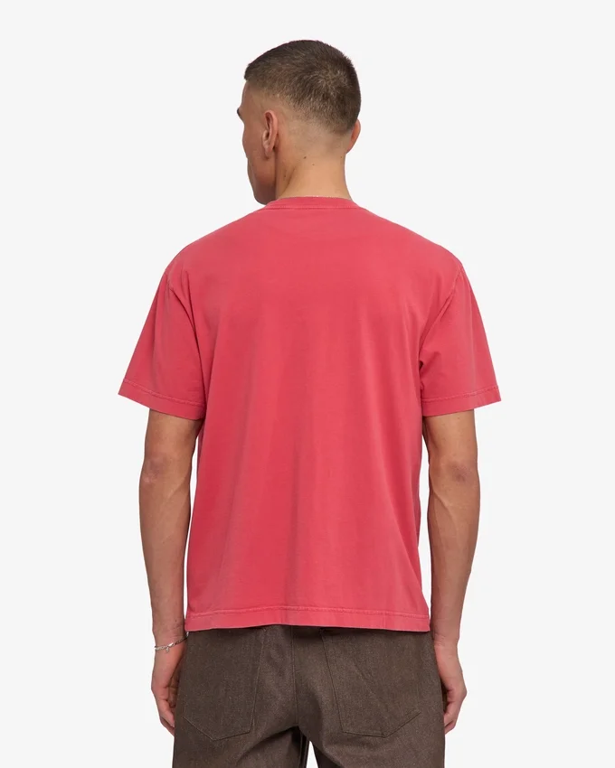 T-shirt oversize en coton bio - Rouge délavé
