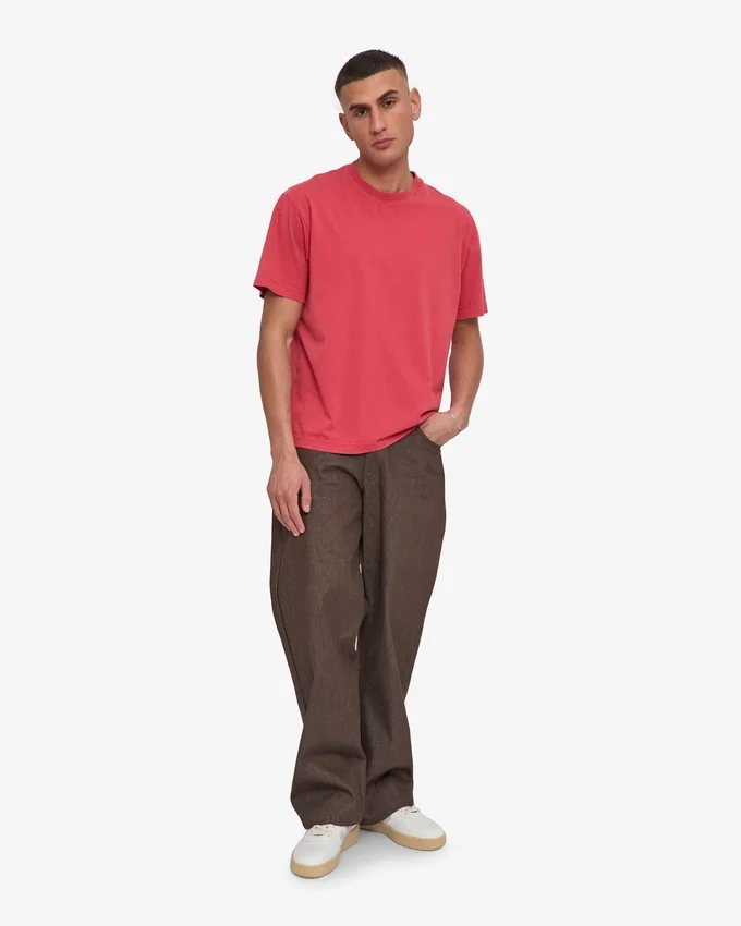 T-shirt oversize en coton bio - Rouge délavé