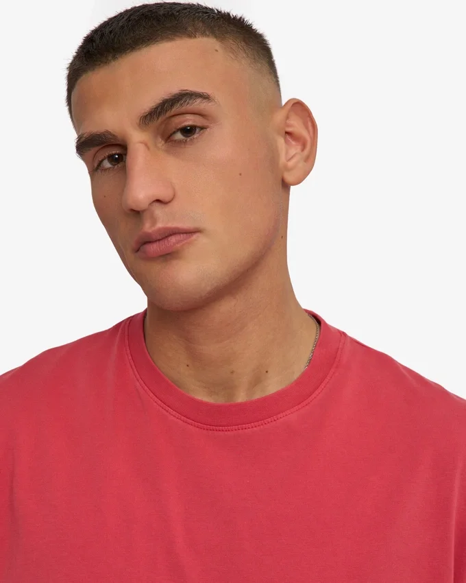 T-shirt oversize en coton bio - Rouge délavé