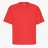 T-shirt oversize en coton bio - Rouge mandarine
