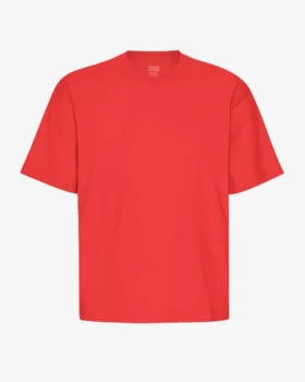 T-shirt oversize en coton bio - Rouge mandarine