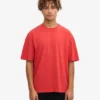 T-shirt oversize en coton bio - Rouge mandarine