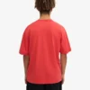 T-shirt oversize en coton bio - Rouge mandarine