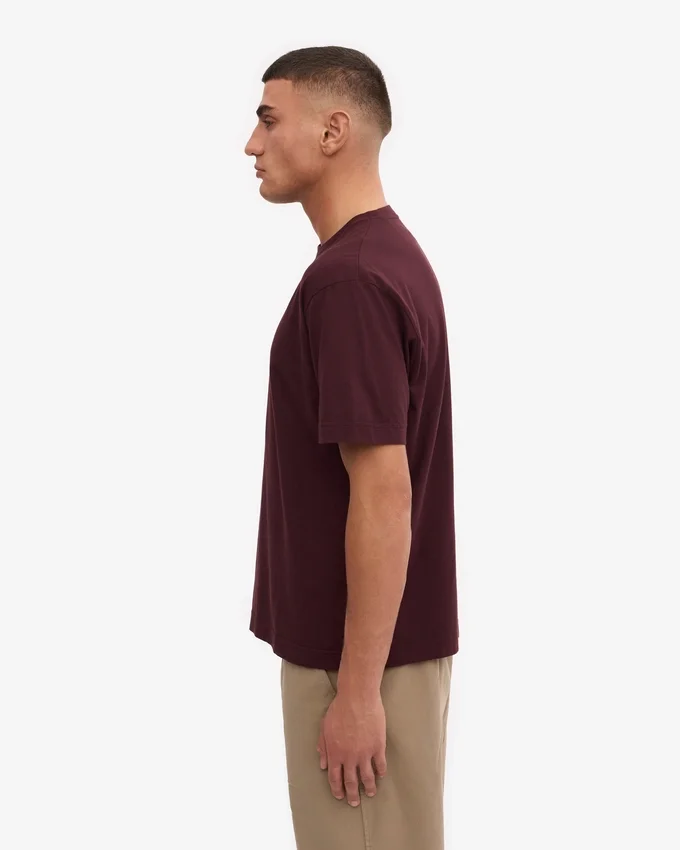 T-shirt oversize en coton bio - Rouge sang de bœuf