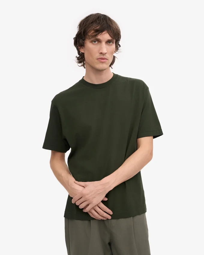 T-shirt oversize en coton bio - Vert chasseur