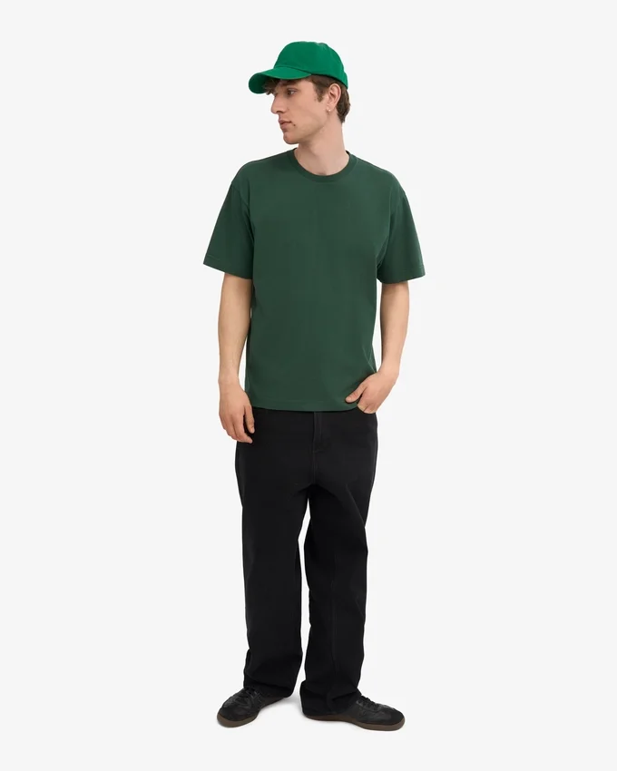 T-shirt oversize en coton bio - Vert émeraude
