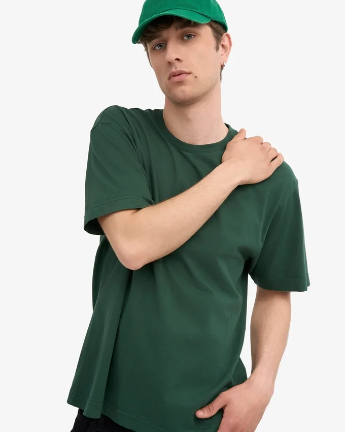 T-shirt oversize en coton bio - Vert émeraude
