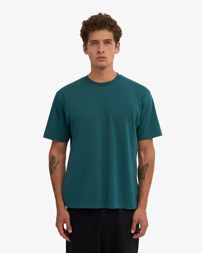 T-shirt oversize en coton bio - Vert océan