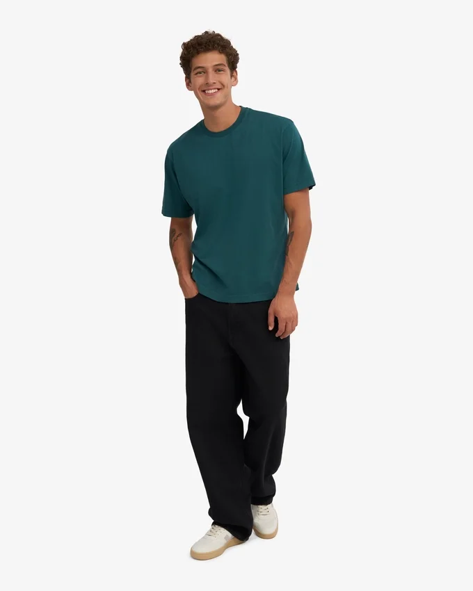 T-shirt oversize en coton bio - Vert océan