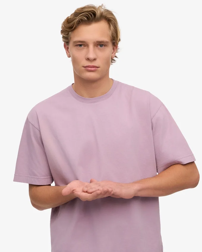 T-shirt oversize en coton bio - Violet nacré