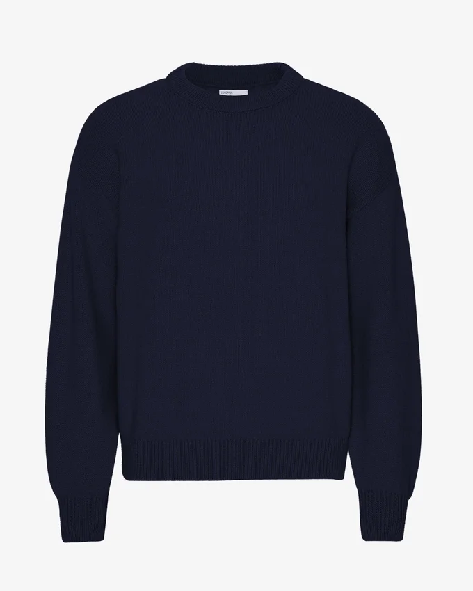 T-shirt oversize en laine mérinos - Bleu marine