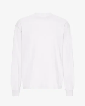 T-shirt oversize à manches longues en coton bio - Blanc optique