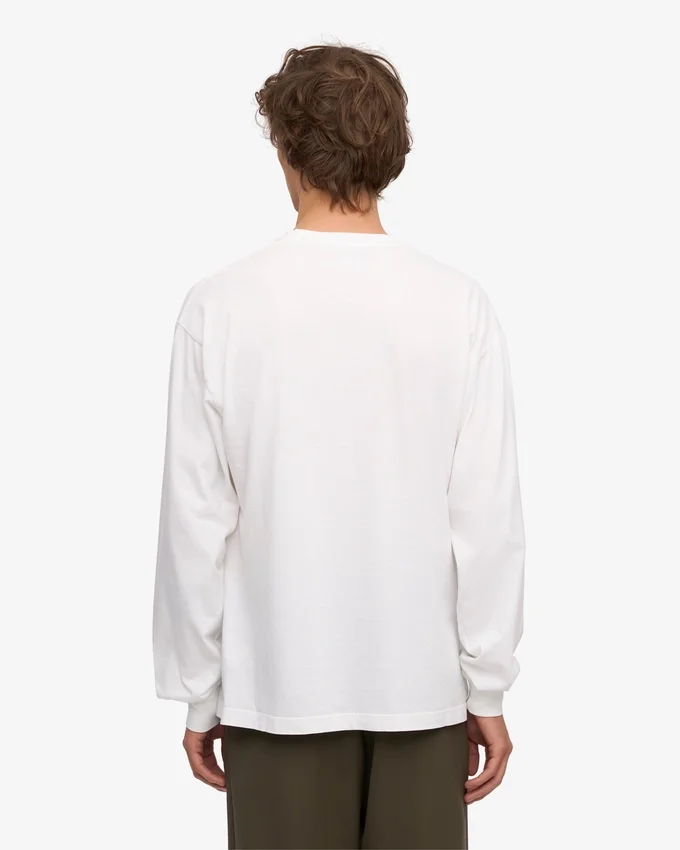 T-shirt oversize à manches longues en coton bio - Blanc optique