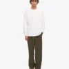 T-shirt oversize à manches longues en coton bio - Blanc optique