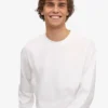 T-shirt oversize à manches longues en coton bio - Blanc optique