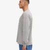 T-shirt oversize à manches longues en coton bio - Gris chiné