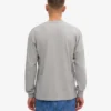 T-shirt oversize à manches longues en coton bio - Gris chiné