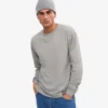 T-shirt oversize à manches longues en coton bio - Gris chiné