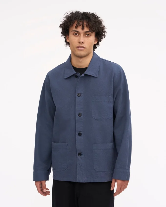 Veste de travail bio - Bleu pétrole