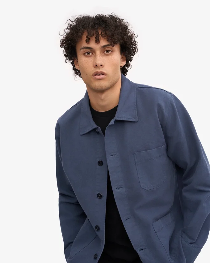 Veste de travail bio - Bleu pétrole