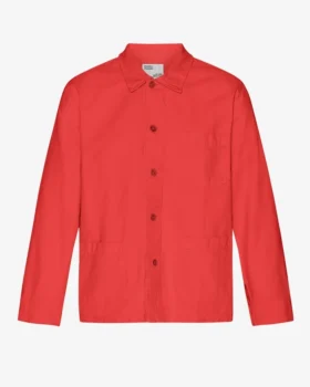 Veste de travail bio - Rouge mandarine