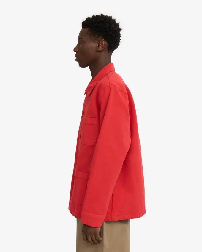 Veste de travail bio - Rouge mandarine