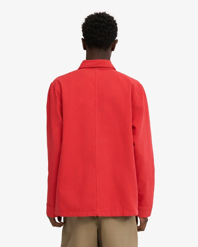 Veste de travail bio - Rouge mandarine
