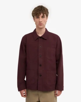 Veste de travail bio – Rouge sang de bœuf