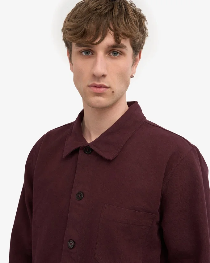 Veste de travail bio - Rouge sang de bœuf