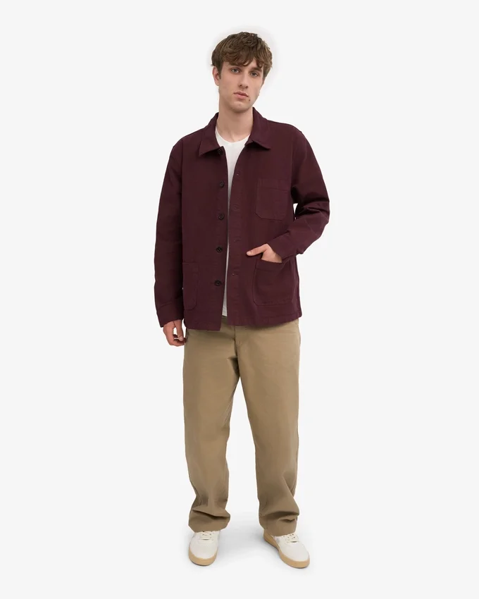 Veste de travail bio - Rouge sang de bœuf