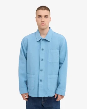 Veste de travail en coton bio – Bleu bord de mer
