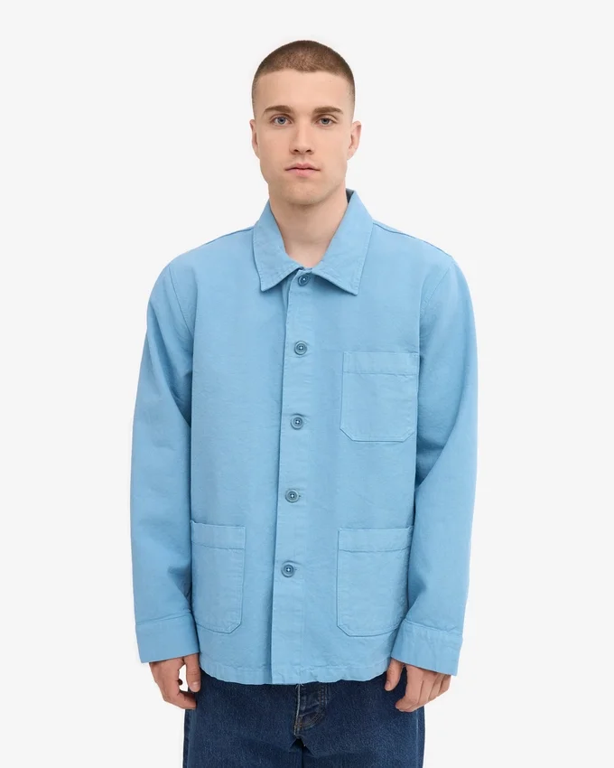 Veste de travail en coton bio - Bleu bord de mer