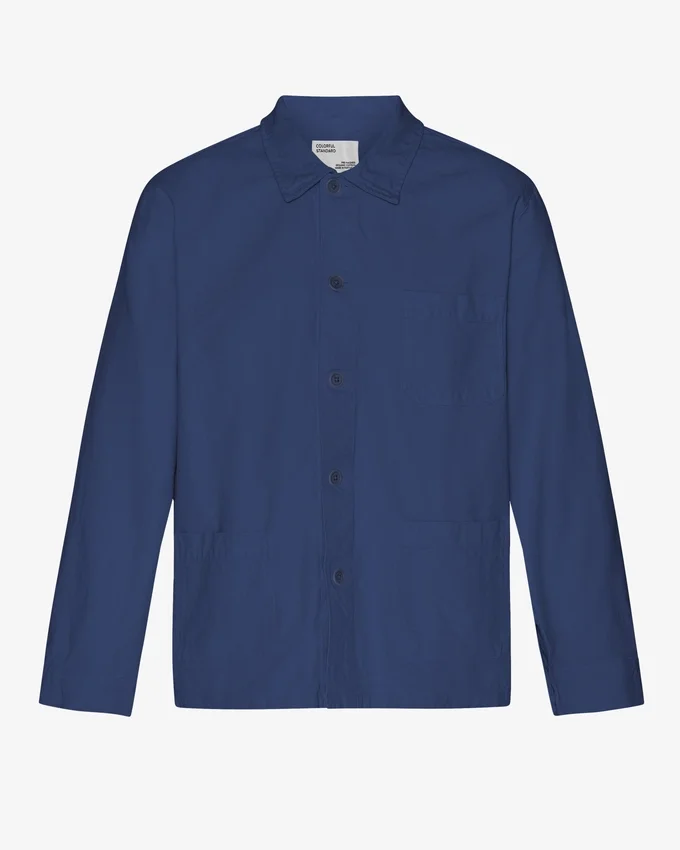 Veste de travail en coton bio - Bleu marine