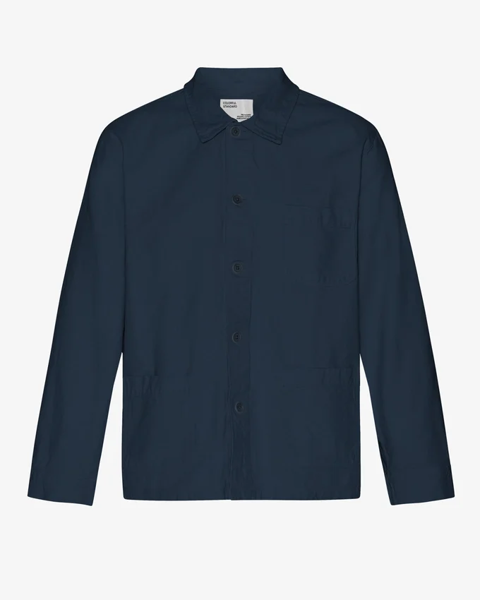 Veste de travail en coton bio - Bleu marine