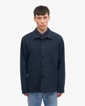 Veste de travail en coton bio – Bleu marine