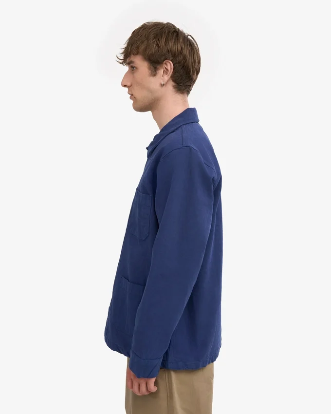 Veste de travail en coton bio - Bleu marine