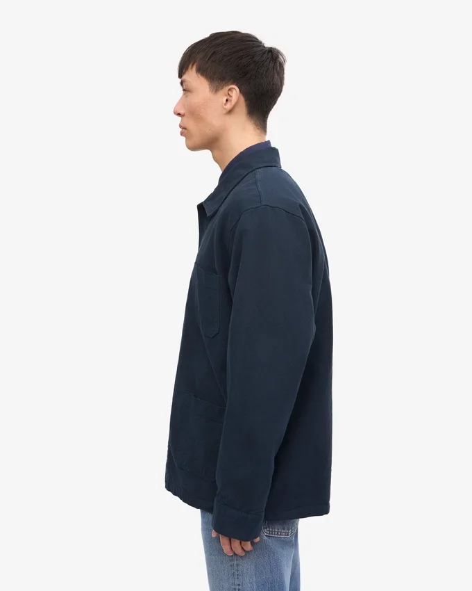 Veste de travail en coton bio - Bleu marine