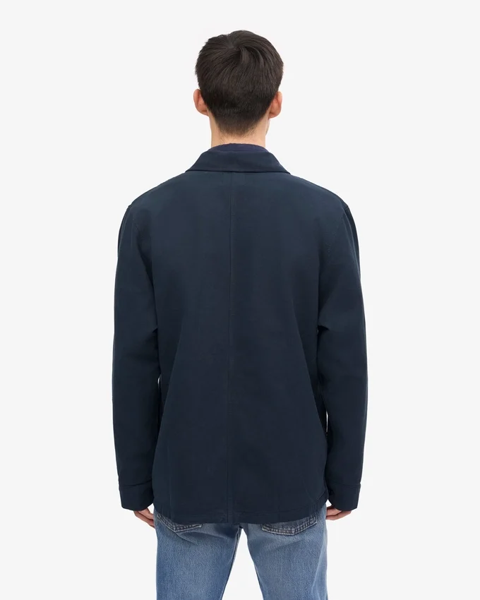 Veste de travail en coton bio - Bleu marine