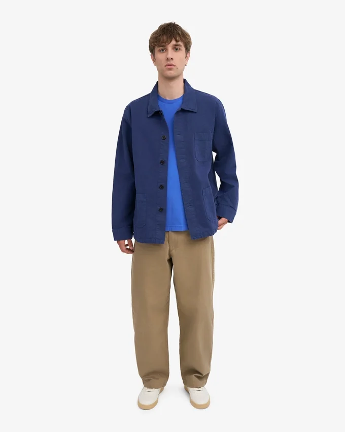 Veste de travail en coton bio - Bleu marine
