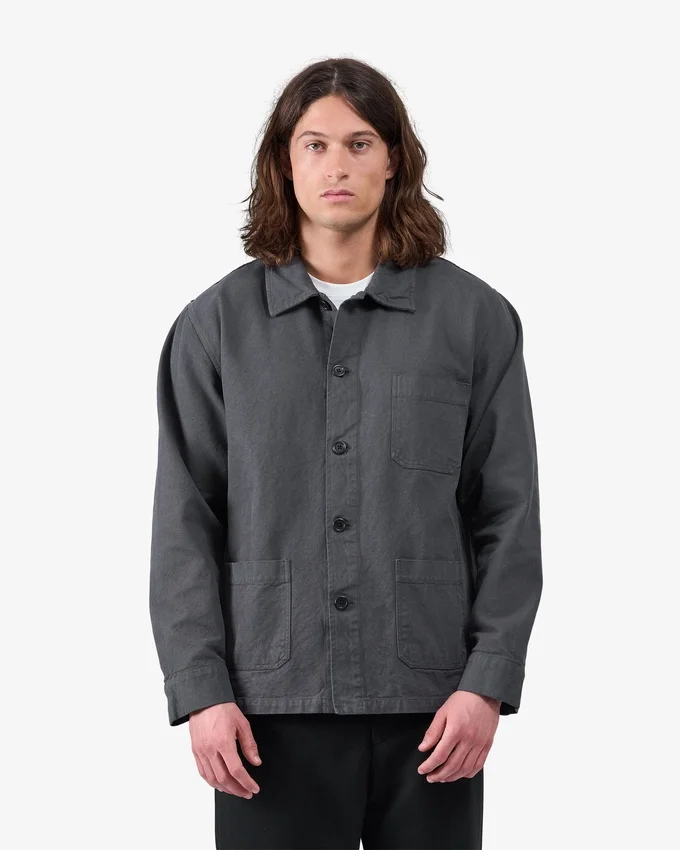 Veste de travail en coton bio - Gris lave