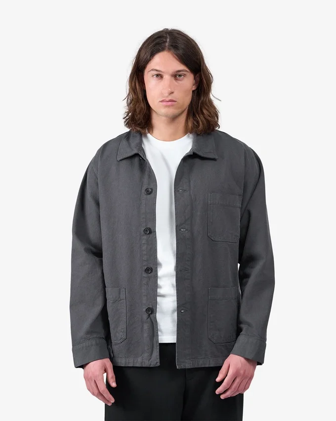 Veste de travail en coton bio - Gris lave