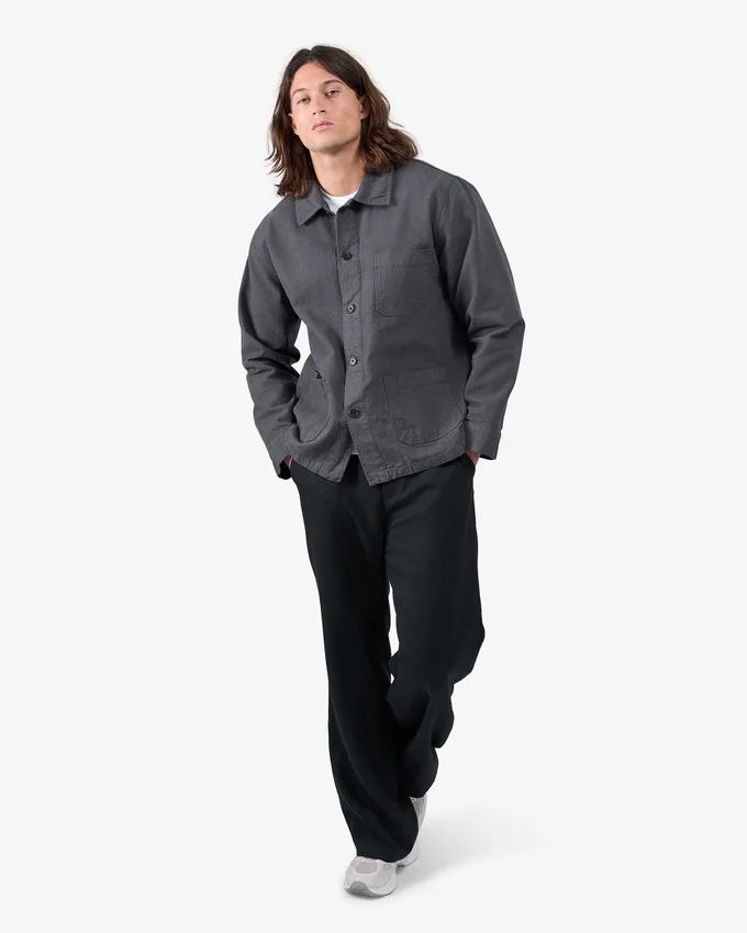 Veste de travail en coton bio - Gris lave