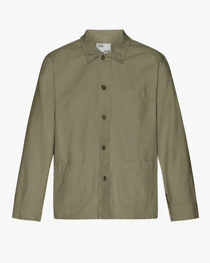 Veste de travail en coton bio - Olive poussiéreux